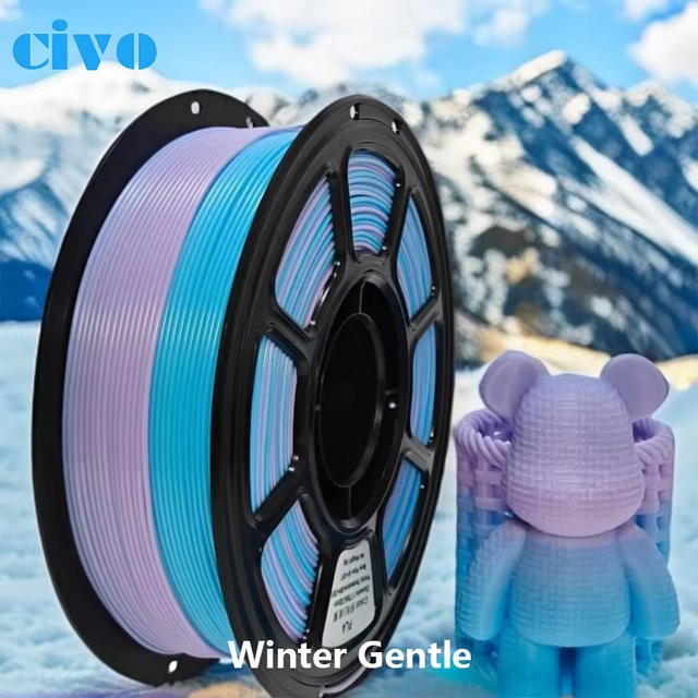 Civo PETG 3D-Druckfilament Regenbogenfarben Halbtransparent 1,75mm 1kg für FDM-Drucker - Bild 1