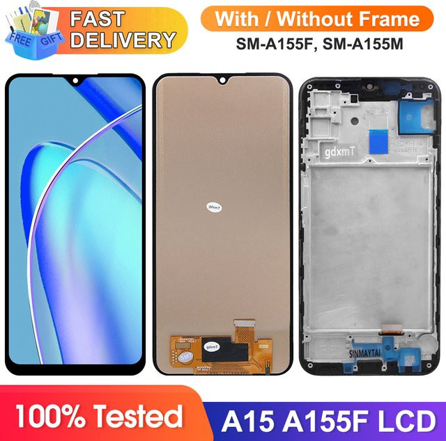 Samsung Galaxy A15 5G A156B LCD Display mit Rahmen und Digitalem Touchscreen in Schwarz - Bild 1