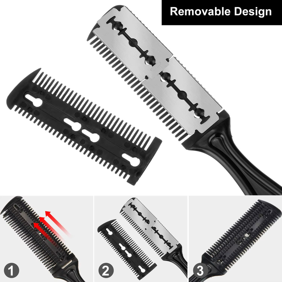 BARBERTOP Haar Kamm mit Rasierklingen, Unisex - Bild 3