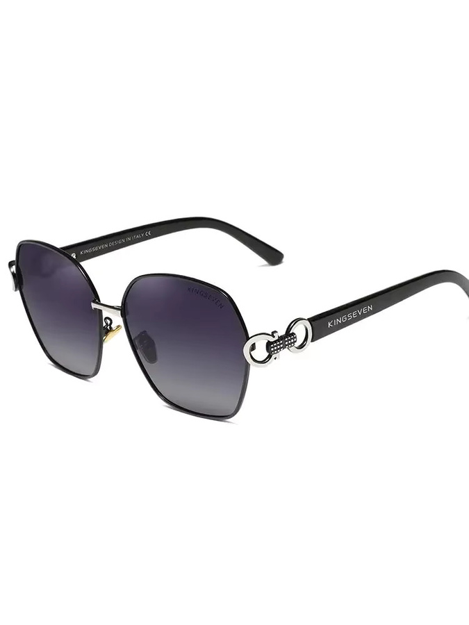 KINGSEVEN Sonnenbrille, Damen, Square, Metall, schwarz, polarisiert - Bild 2