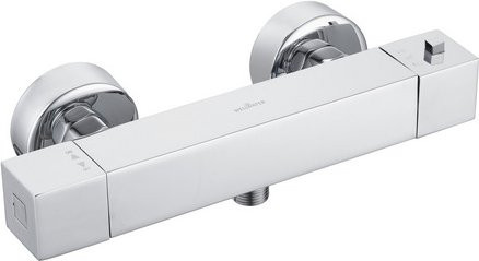 WELLWATER Wannen- und Brausethermostat Asti aus Messing in Chrom, silberfarben - Bild 1