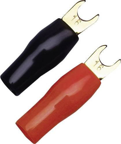 Sinuslive KSI 16 Gabelkabelschuh 16mm² mit 5mm Loch-Durchmesser, teilisoliert, Schwarz und Rot, 10 Stück - Bild 1