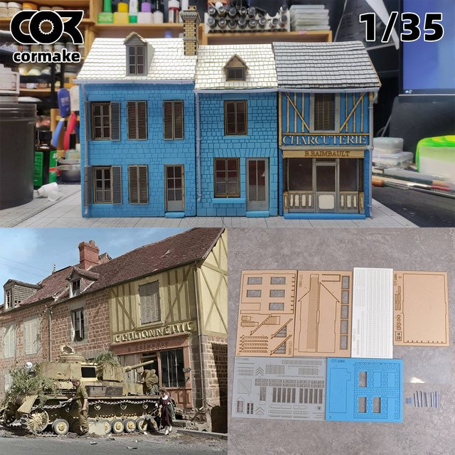 CorMake Architektonisches Miniaturmodell Europa Gebäude, Modellbausatz, 1:35 - Bild 1