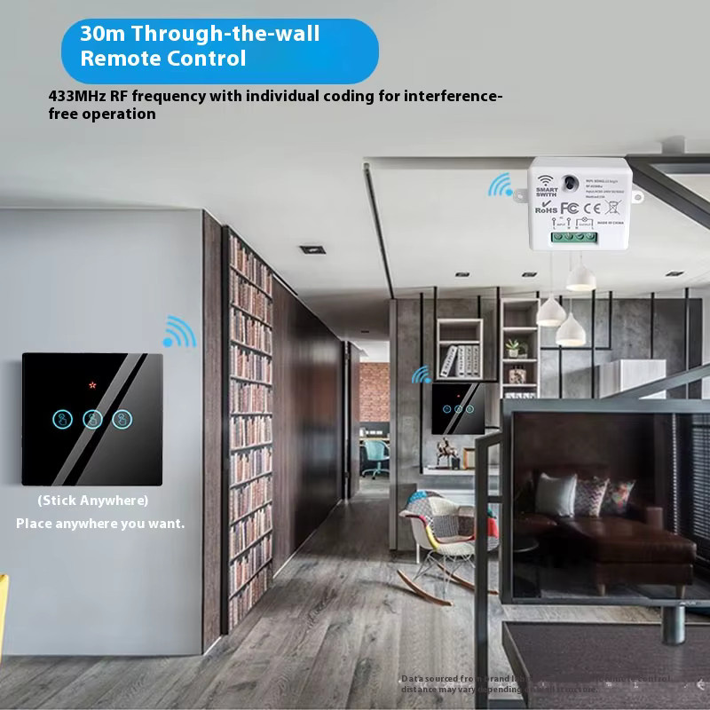 Tuya Smart Switch WLAN Touch-Funktion mit App-Fernbedienung und Alexa-Sprachsteuerung in Schwarz - Bild 4