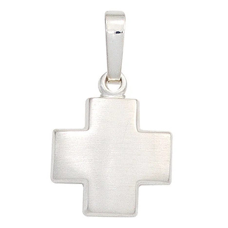 Colfem Anhänger Kreuz, 925 Sterling Silber, mattiert, Unisex - Bild 1