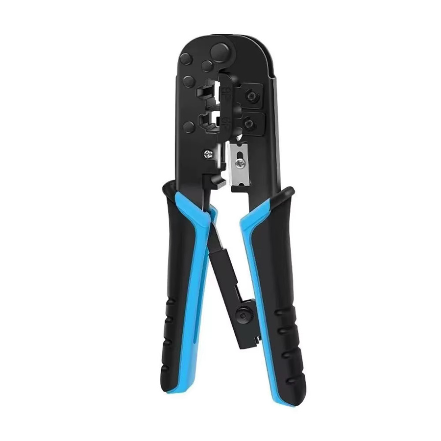 WOZOBUY RJ45 und RJ11 Crimpzange in Blau für Ethernet Netzwerk LAN Kabel mit Cutter und Stripper für 6P 8P RJ-11/RJ-12/RJ-45 - Bild 6