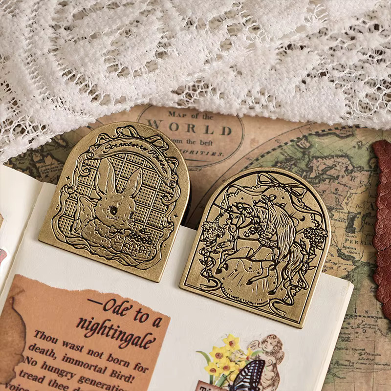 Metallclip mit langem Schwanz im europäischen Vintage-Stil für Scrapbooking und Tagebücher, Gold - Bild 2