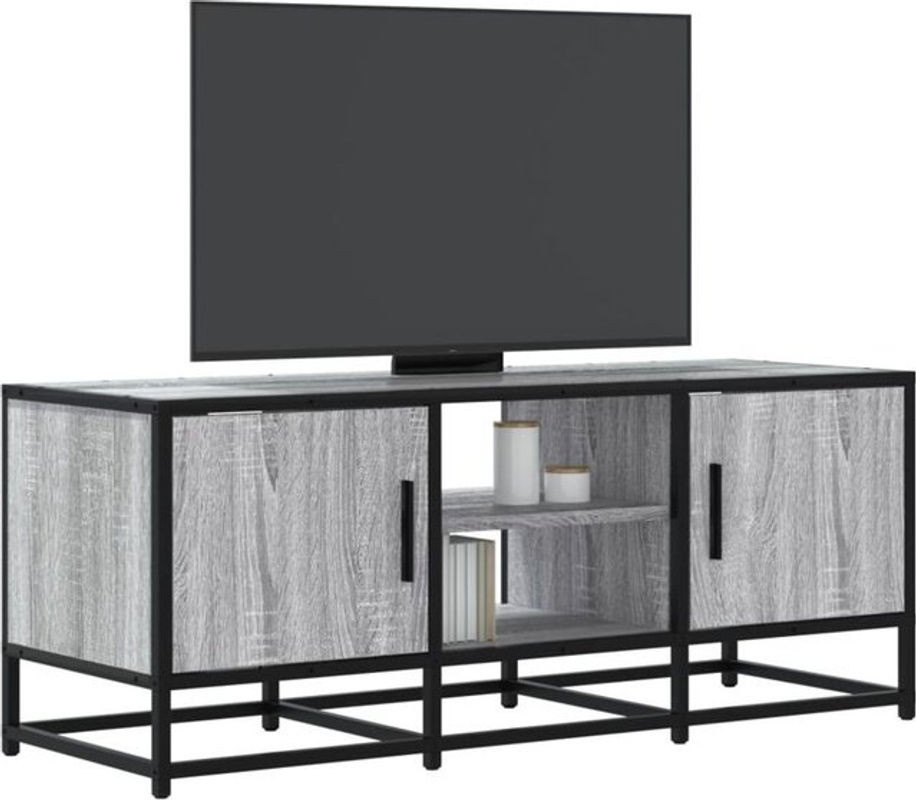 Vidaxl TV-Schrank in Grau im Industrial Design aus Holzwerkstoff und Metall, B/T/H: 100 x 35 x 41 cm - Bild 1