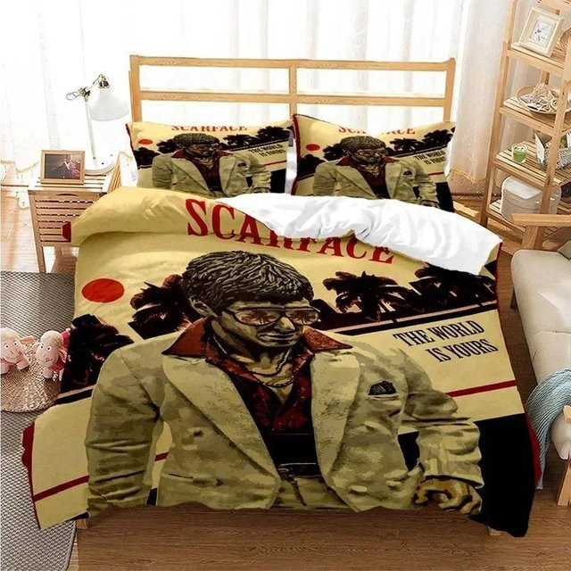 Scarface Bettwäsche-Set von Jessica Chen, Beige, 3-teilig mit Bettbezug und Kissenbezügen, B/H: 150 x 200 cm - Bild 1