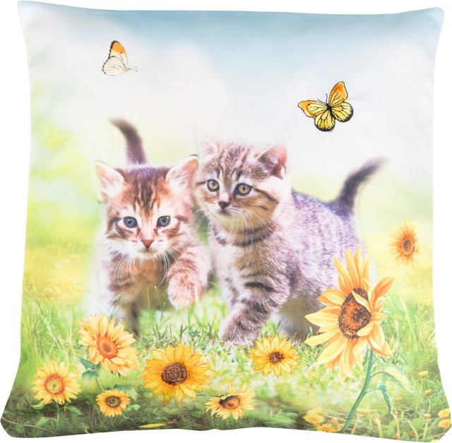 Kissenhülle Katzen-Spielplatz von viva domo, Mehrfarbig, B/T/H: 40 x 40 x 1 cm - Bild 1
