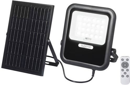 Sygonix SY-6313012 Solar-Wandstrahler 10W LED Floodlight in Schwarz, Warmweiß, mit Fernbedienung und Timer - Bild 1
