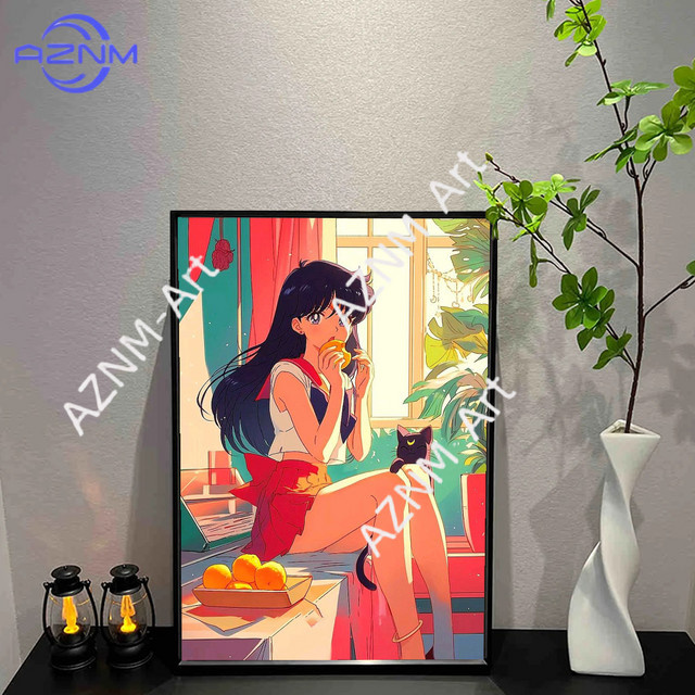 KAYOU Sailor Moon Dekorationsgemälde Illustration in Multicolour für Wohnzimmer und Schlafzimmer - Bild 1