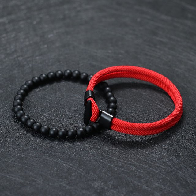 diffone Armband Set, Onyx Stein, Nylon, Schwarz, Herren - Bild 1