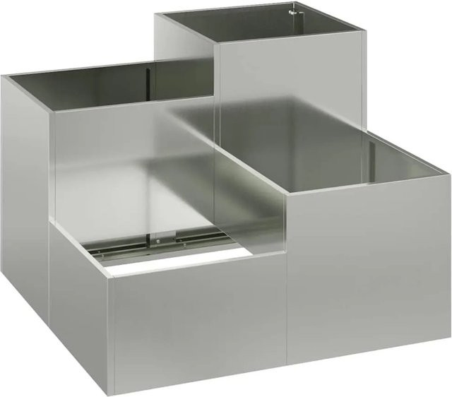 vidaXL Gartenblumentopf aus verzinktem Stahl in Silber, B/T/H: 100 x 100 x 60 cm - Bild 1