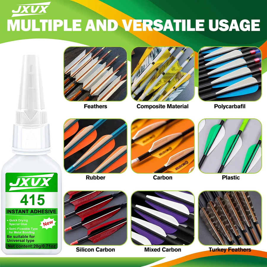 LOOLIFL Super Strong Glue Cyanacrylat-Kleber transparent für Pfeilfedern und Bogenreparaturen 10 ml - Bild 6