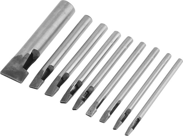 Shoemst Lochstanzer Set aus Carbonstahl mit 9 ovalen Cuttern in Grau, 2mm - Bild 1