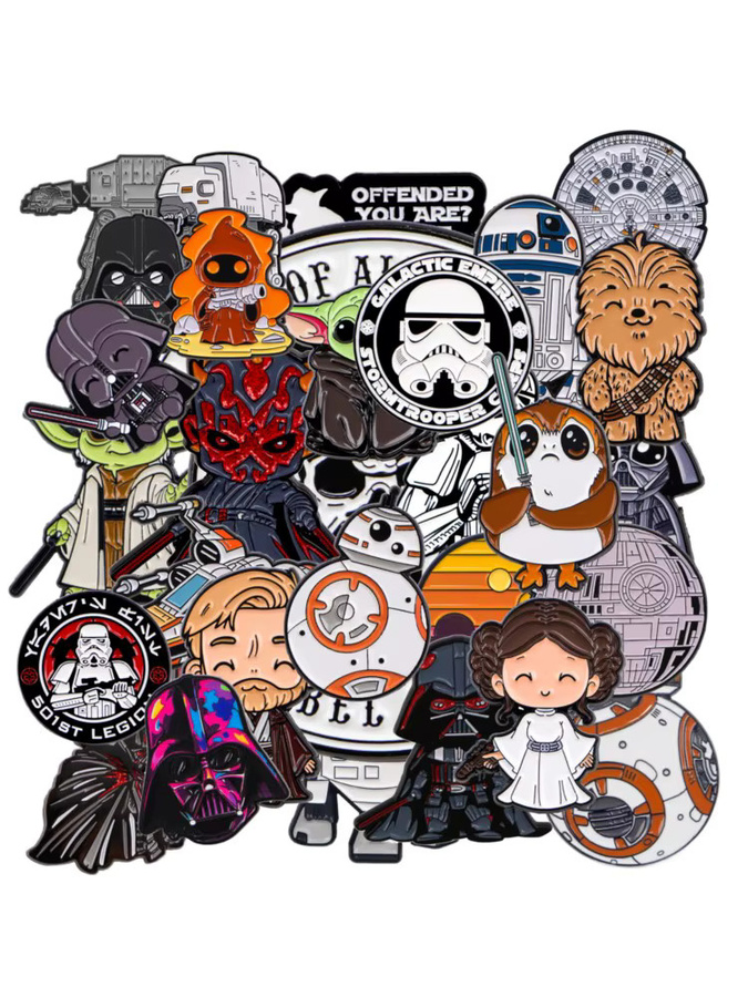 50 Stück Emaille-Pins Broschen Star Wars, Unisex - Bild 3