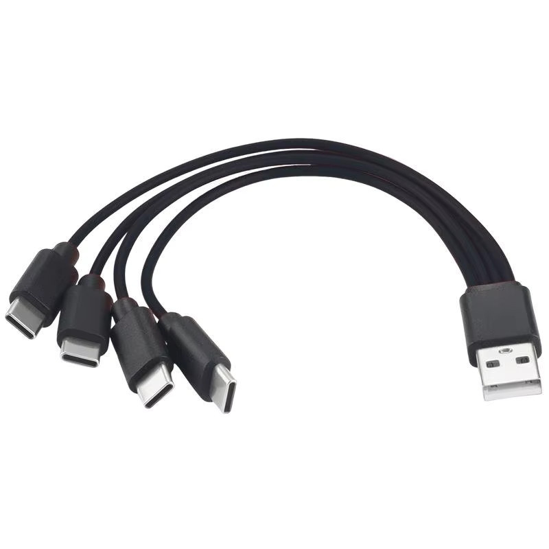 4-in-1 Multi USB-C Splitter Ladekabel für Huawei Tablet, Laptop und PC, schnelles Datenkabel in Schwarz - Bild 4