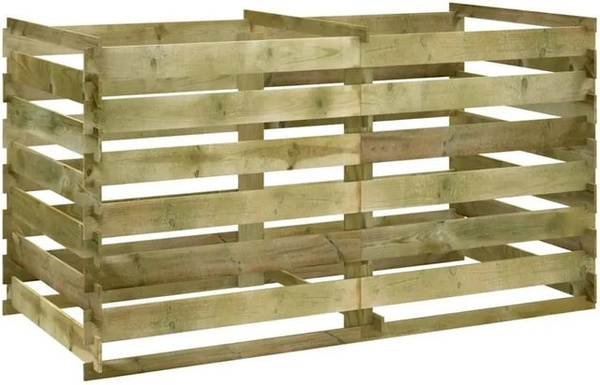 DELUKE ANDRI Komposter aus imprägniertem Kiefernholz für den Garten, B/T/H: 180 x 90 x 90 cm
