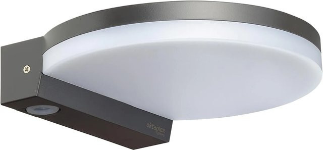 Oktaplex LED Außenleuchte Flach Ros in Anthrazit, IP65, Warmweiß, 1300lm, 14,6W - Bild 1