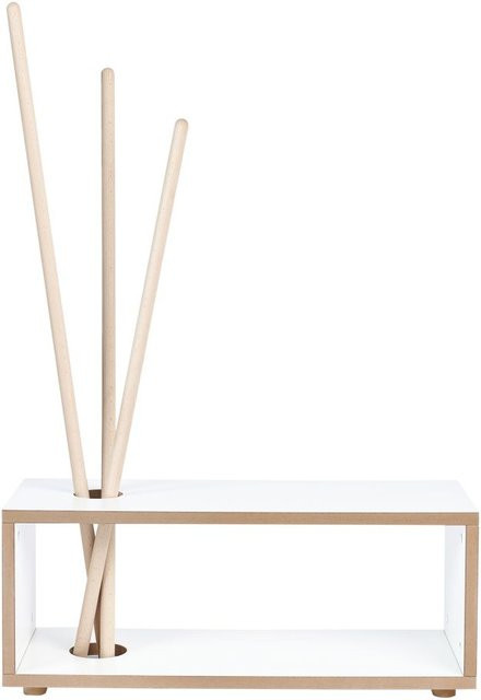 Tojo Hallentree mit Sitzbank für Kinderzimmer und Flur, Weiß matt, Holz - Bild 1