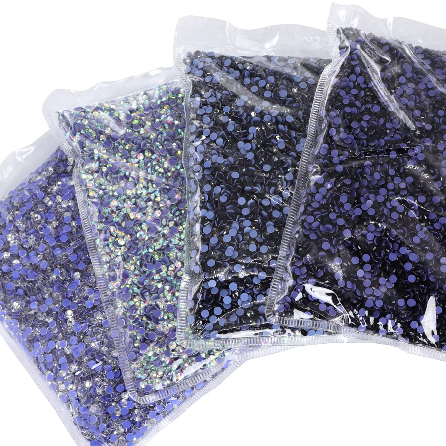 QIIY Glas Strass Kristall Hot Fix Steine für Nail Art und DIY Dekoration, SS6-SS30, Transparent und Multicolour - Bild 2