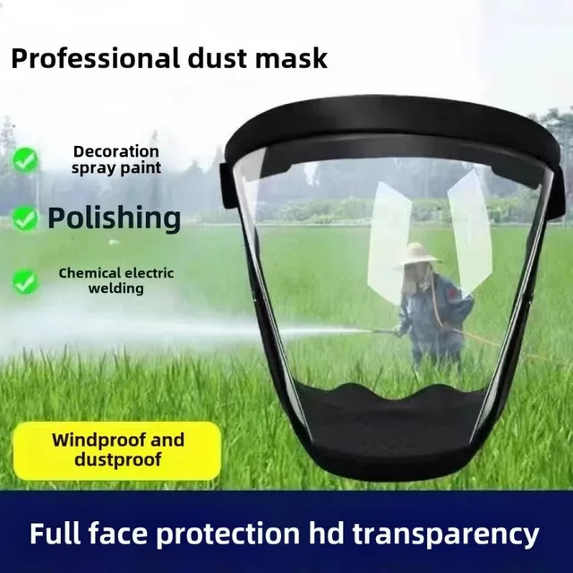 QHSPE Vollgesichtsschutzbrille HD in Transparent mit Antibeschlag- und Staubschutz - Bild 1