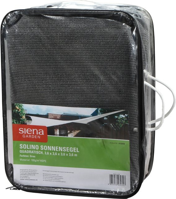 Sonnensegel Siena Garden Solino quadratisch grau B: 360 cm, T: 360 cm - Bild 1