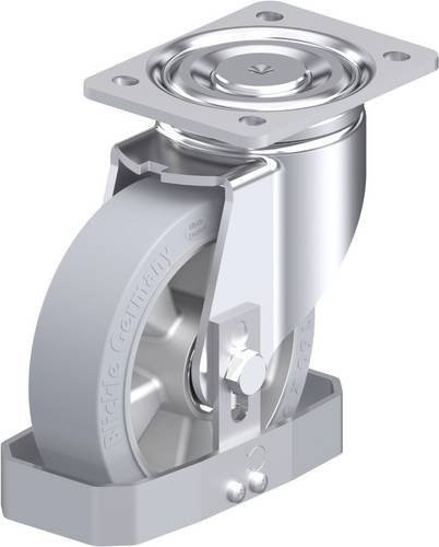 Blickle Stahlblech-Lenkrolle LH-ALEV 160K-SG-FS in Grau mit 160 mm Rad-Durchmesser und 400 kg Tragfähigkeit - Bild 1