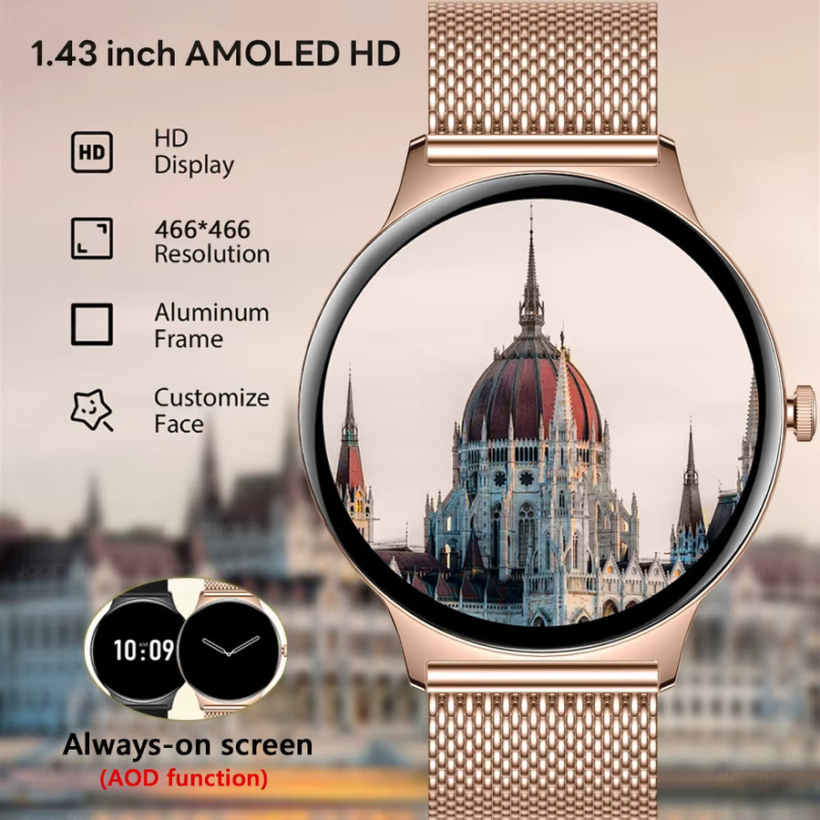 ChiBear Smartwatch, Silber, Aluminium, Milanaise, Damen - Bild 3