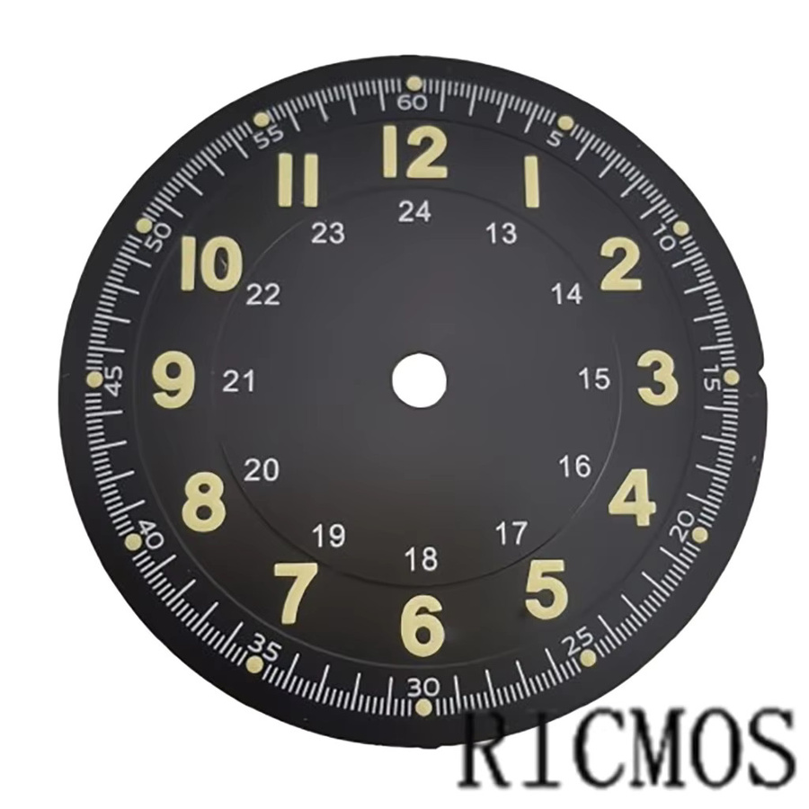 RICMOS Uhrenzifferblatt Field Pilot Classics, 29 mm, weiß/schwarz/grün/lila - Bild 2