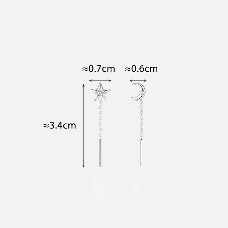 SoHot Ohrstecker, Silber, Stern-Mond, Zirkonia, Damen - Bild 2