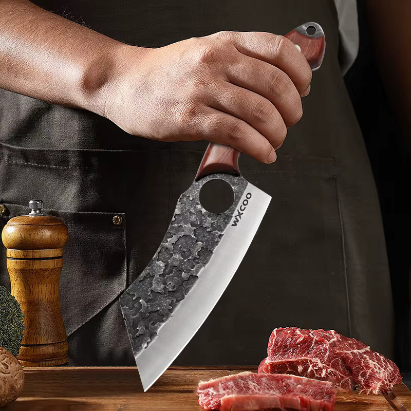 WXCOO Handgeschmiedetes Kochmesser aus Edelstahl mit Holzgriff für Fleisch und Fisch - Bild 5