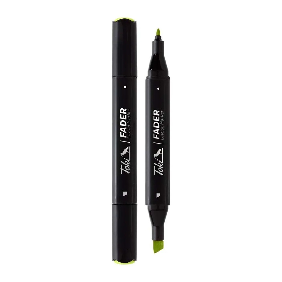 Toki Marker Fader Permanentmarker mit Keilspitze im Set mit 66 Farben in Yellow Green - Bild 2