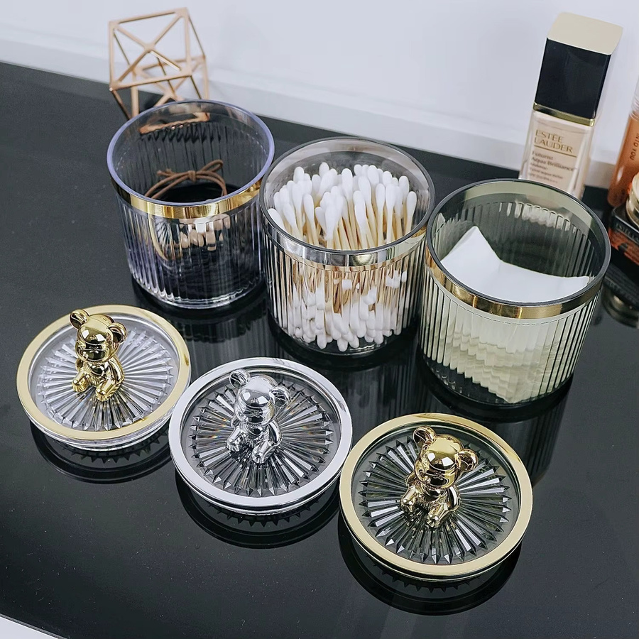 Enyawell Bären-Aufbewahrungsbehälter aus Kunststoff, transparenter luftdichter Kosmetik-Organizer mit Deckel - Bild 4
