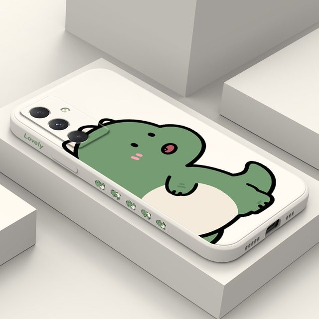 Dinosaurier Schutzhülle für Samsung Galaxy A55 A35 A25 A15 A16 A06 A05 A05S A54 A34 A24 A14 A04 A04S A04E 4G 5G in Weiß - Bild 1