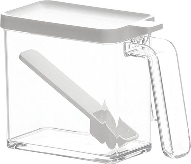 CosyHome Gewürzbox mit Deckel aus Kunststoff in Weiß und Transparent für Salz und Zucker - Bild 1