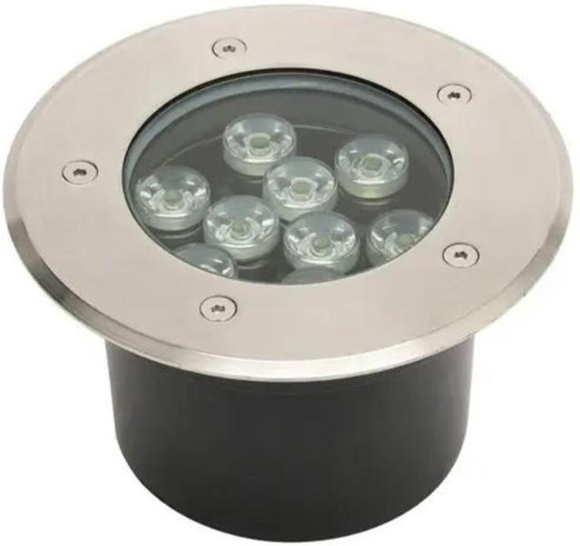 Wasserdichter LED Einbaustrahler für den Garten in Silber, 9W, 900lm, 4000K, IP67, rund - Bild 1