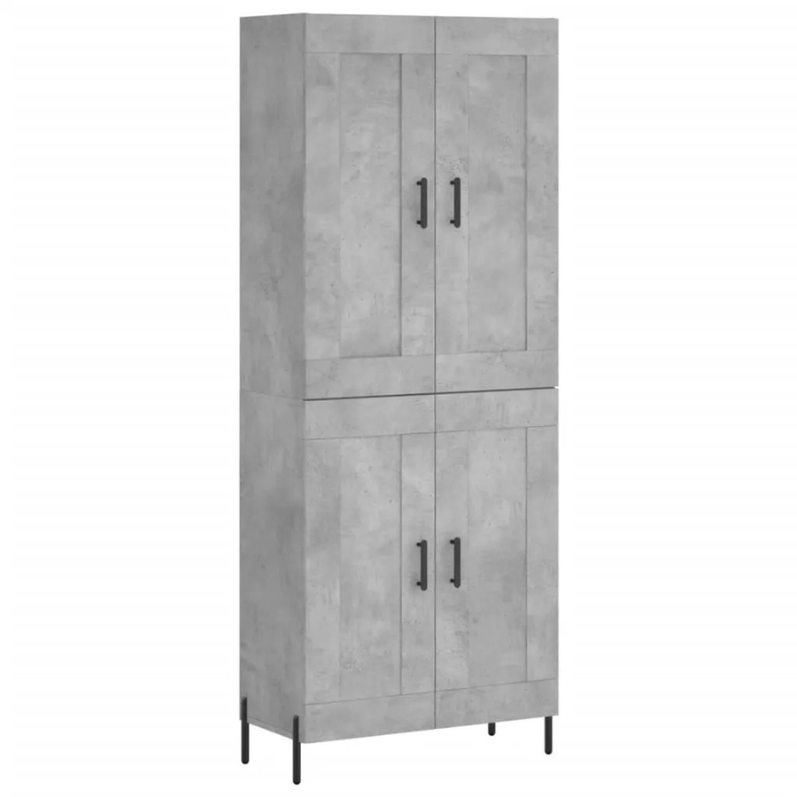 vidaXL Highboard Betongrau aus Holzwerkstoff und Eisen, B/T/H: 69,5 x 34 x 180 cm - Bild 2