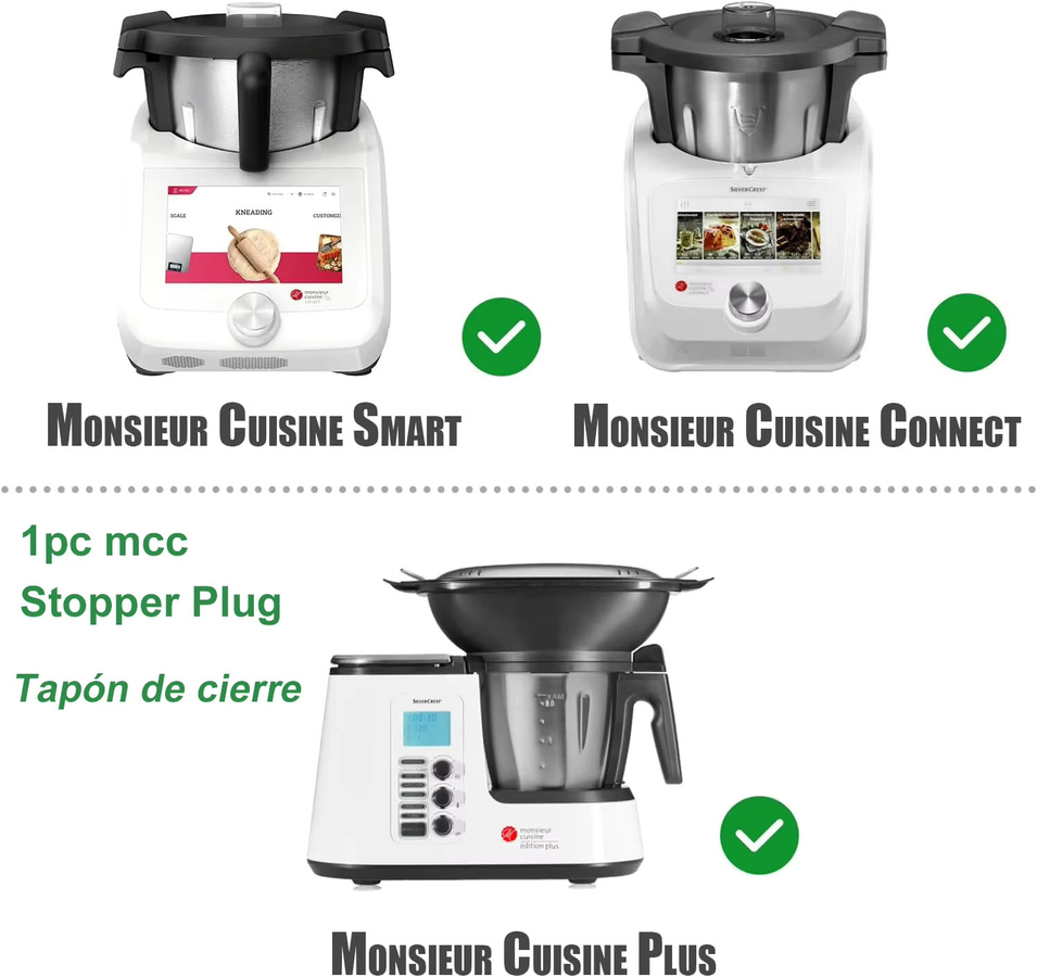 Wasserdichter Topflochstopfen als Messerkopf-Abdeckung für Monsieur Cuisine in Transparent - Bild 2