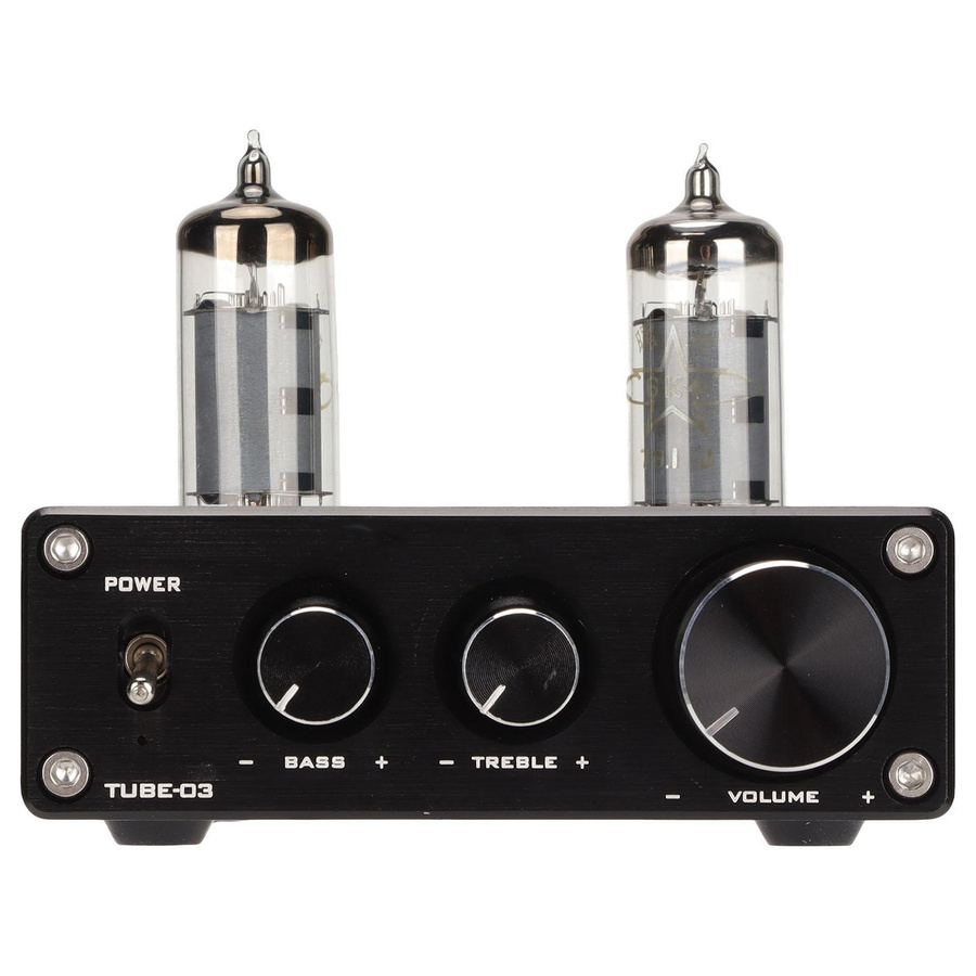 Andoer Vakuumröhren-Vorverstärker Stereo Amplifier in Schwarz für Handy, Computer und TV - Bild 4