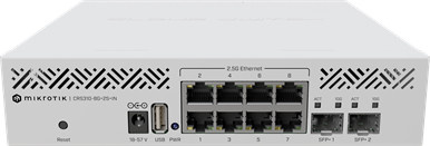 MikroTik CRS310-8G+2S+IN Network Switch L3 mit 8 x 2,5GBase-T und 2 x 10 Gigabit SFP+ in Weiß - Bild 1