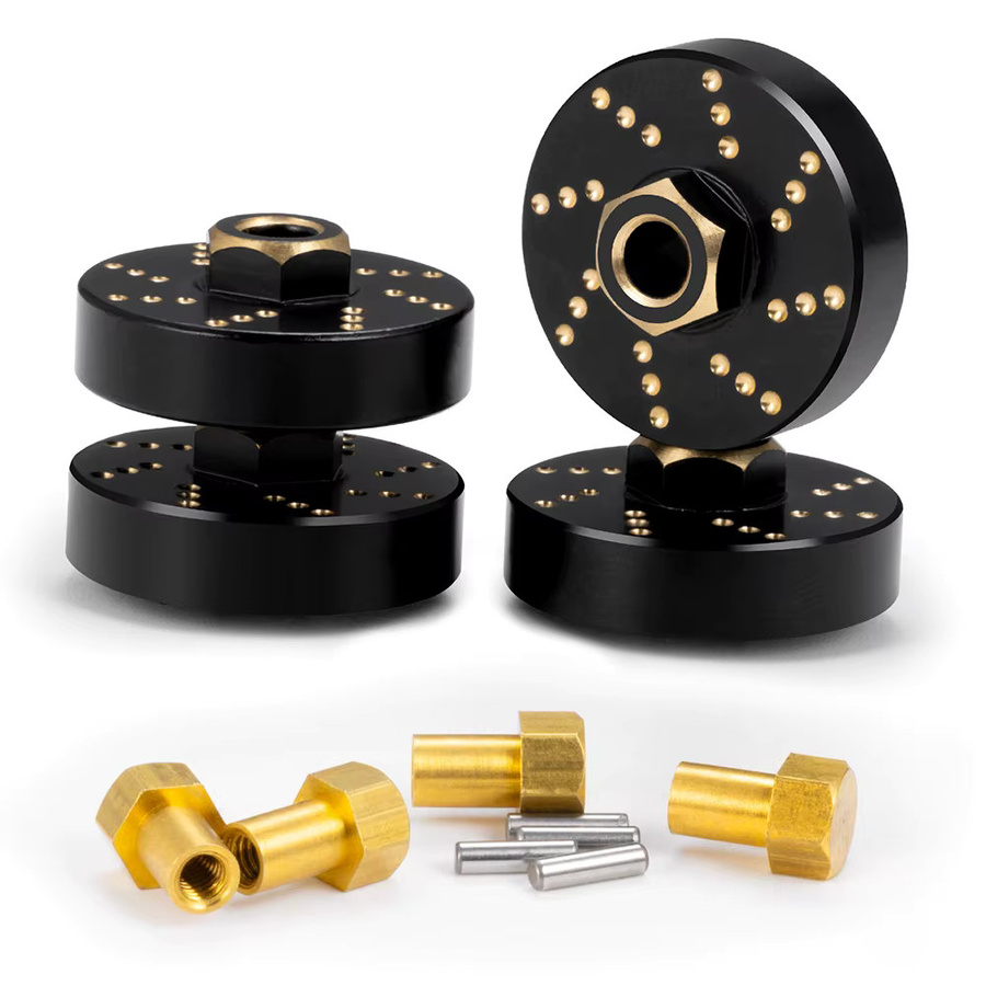 YEAHRUN Messing Gegengewicht Rad Sechskantnabenadapter, 4-teiliges Set, 1:18 - Bild 2
