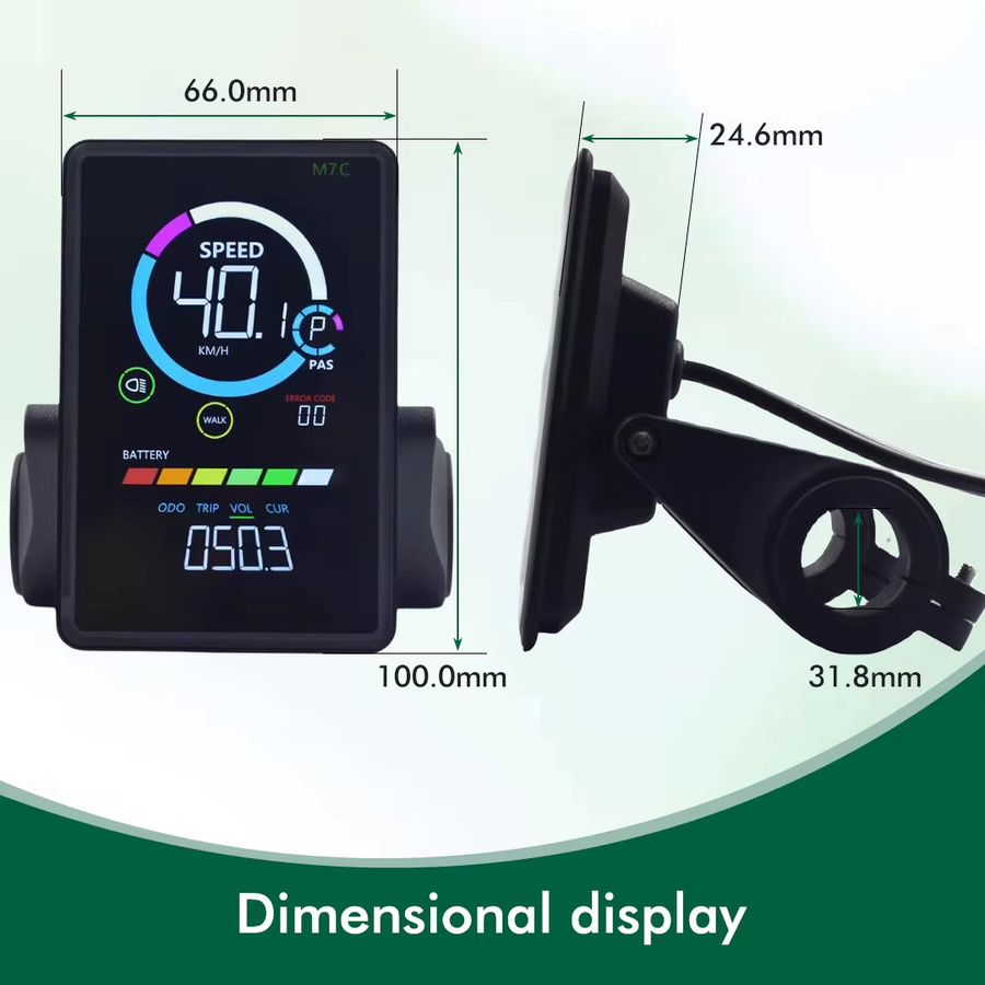 Mcezdy M7C-2 Elektrisches Fahrrad LCD Display mit USB UART2 für E-Roller und E-Bikes, Schwarz - Bild 5