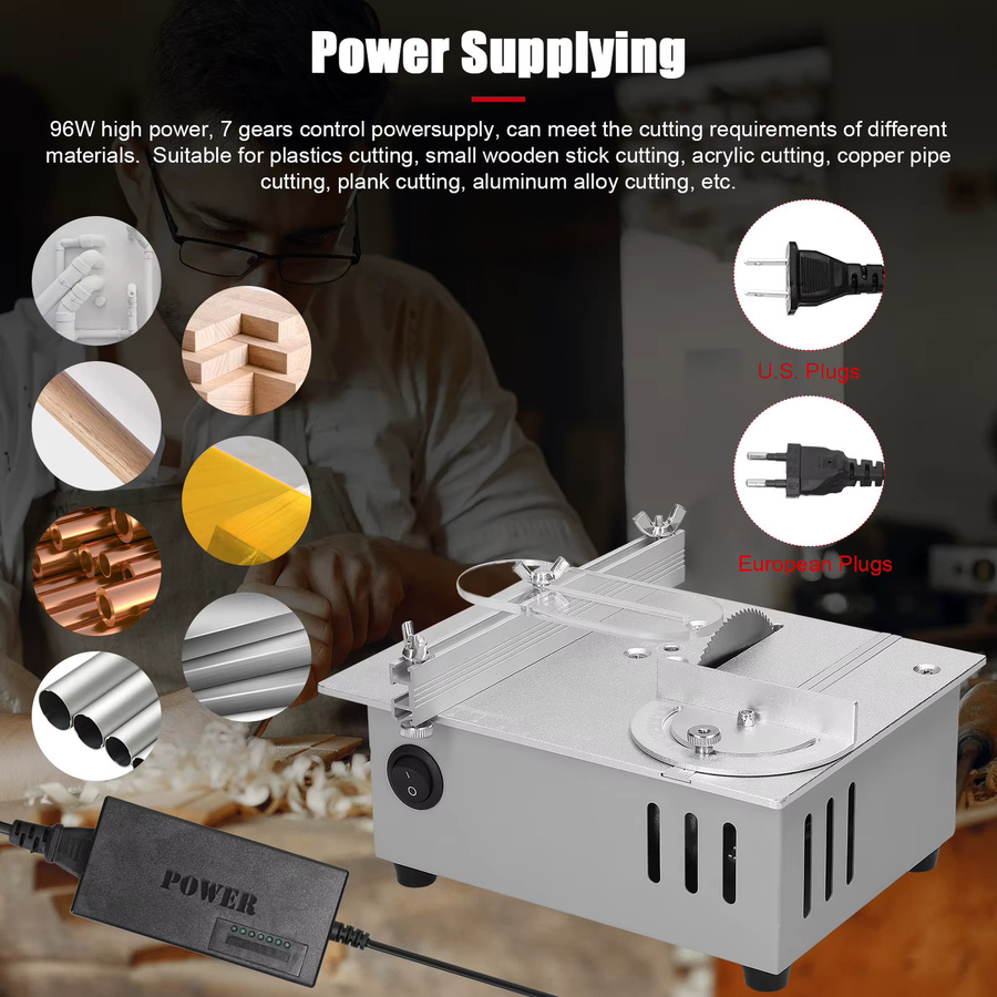 Meterk Multifunktion Tischkreissäge Elektrisch mit 7 Gängen, Silber, Tischkreissäge für Holzbearbeitung und DIY-Projekte - Bild 3