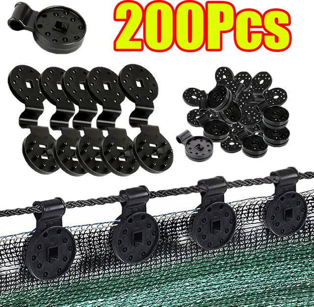 Schattentuch-Clips aus schwarzem Kunststoff zur Sicherung von Sonnenschutznetzen und Terrassen-Netzplanen - Bild 1