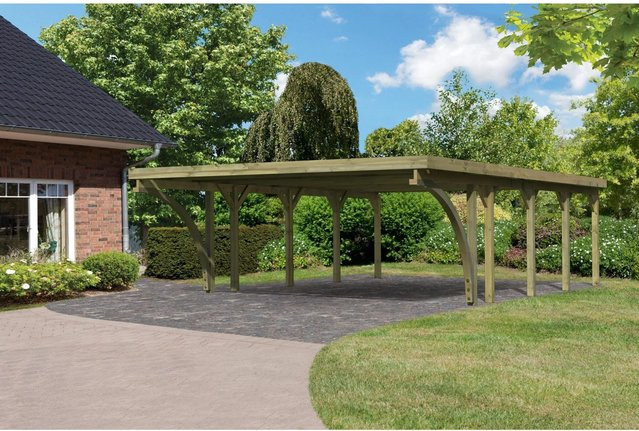 Karibu Doppelcarport Classic 3 mit StahlDach und 2 Einfahrtsbögen B: 778 cm, T: 563 cm - Bild 2