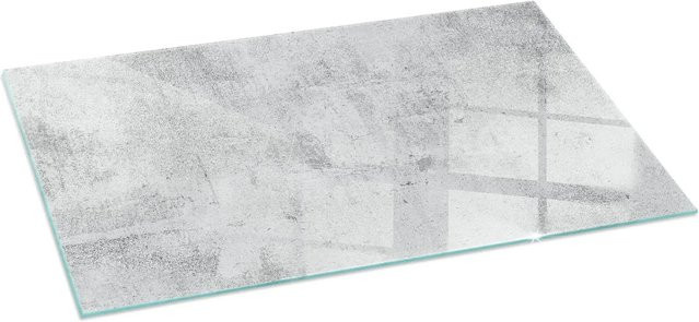 Tulup Glasbodenplatte für Kaminöfen in Grau mit Rohbetonstruktur, B/T: 140 x 70 cm - Bild 1