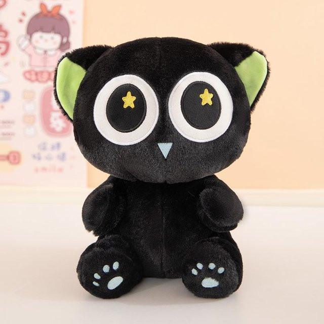 Yiran toy Schwarzes Katzen-Stofftier, Plüschtier, 30cm, ab 14 Jahren - Bild 1
