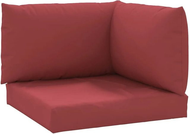 vidaXL Palettenkissen 3-teiliges Set aus wasserabweisendem Oxford-Gewebe in Weinrot, B/T/H: 60 x 60 x 6 cm - Bild 1
